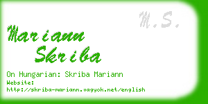 mariann skriba business card